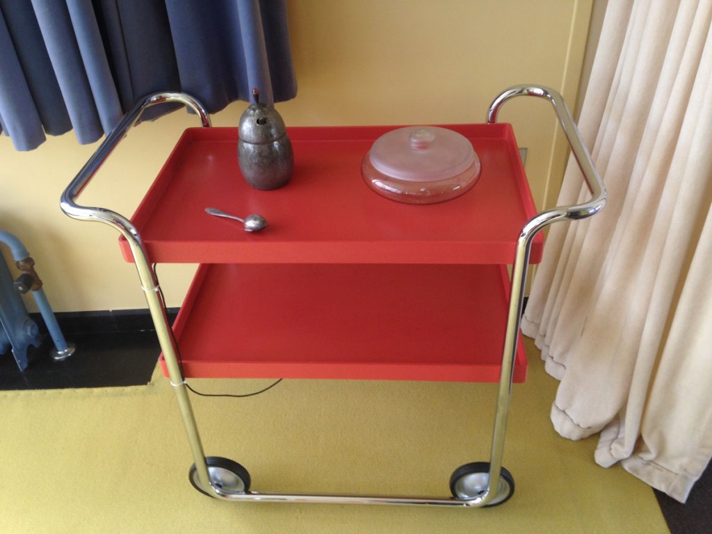 red dining room trolly